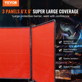 Welding Screen 6x6 3 Panel Flame-Resistant Vinyl Curtain 12 Swivel Wheels