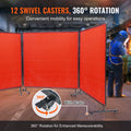 Welding Screen 6x6 3 Panel Flame-Resistant Vinyl Curtain 12 Swivel Wheels