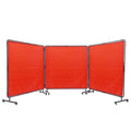 Welding Screen 6x6 3 Panel Flame-Resistant Vinyl Curtain 12 Swivel Wheels