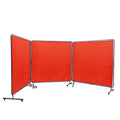 Welding Screen 6x6 3 Panel Flame-Resistant Vinyl Curtain 12 Swivel Wheels