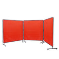 Welding Screen 6x6 3 Panel Flame-Resistant Vinyl Curtain 12 Swivel Wheels