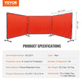 Welding Screen 3 Panel 6'x8' with Frame & 12 Wheels Curtain