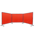 Welding Screen 3 Panel 6'x8' with Frame & 12 Wheels Curtain