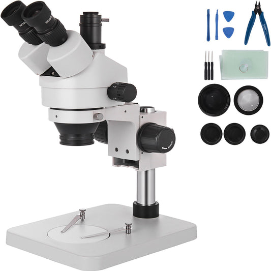 3.5X-90X Trinocular Stereo Microscope Pillar Stand Lab