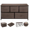 Dresser Storage Tower 5 Drawer Fabric Cube Cabinet Coffee