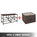 Dresser Storage Tower 5 Drawer Fabric Cube Cabinet Coffee