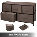 Dresser Storage Tower 5 Drawer Fabric Cube Cabinet Coffee