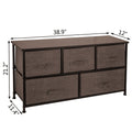Dresser Storage Tower 5 Drawer Fabric Cube Cabinet Coffee