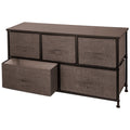 Dresser Storage Tower 5 Drawer Fabric Cube Cabinet Coffee