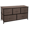 Dresser Storage Tower 5 Drawer Fabric Cube Cabinet Coffee