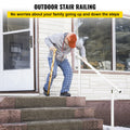 Outdoor Stair Railing 5FT White Aluminum Handrail 0-5 Steps Elderly