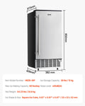 Undercounter Ice Maker 80kg/Day Stainless Steel Reversible Door