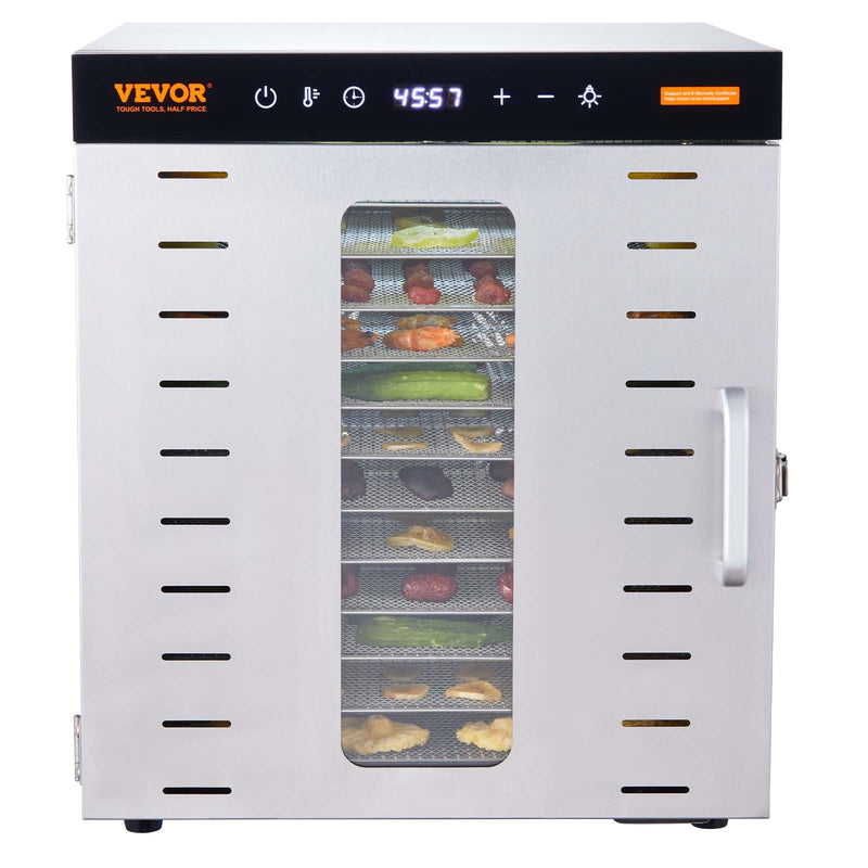 Devanti 10 Tray Food Dehydrator 1000W Stainless Steel Jerky