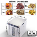 Devanti 10 Tray Food Dehydrator 1000W Stainless Steel Jerky