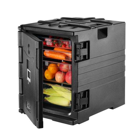 Insulated Food Pan Carrier 82Qt Hot Box Catering LLDPE Black