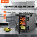Insulated Food Pan Carrier, 82 Qt Hot Box for Catering, LLDPE Food Box Carrier w/ Double Buckles, Front Loading Food Warmer w/ Handles, Stackable End Loader for Restaurant, Canteen, etc. Black