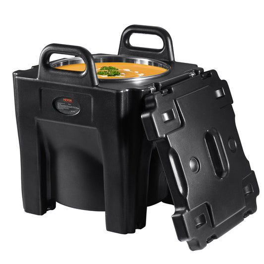 Insulated Food Carrier, 30L Capacity, Stackable Catering Hot Box with Stainless Steel Barrel, Top Load LLDPE Food Warmer with Integral Handles Buckles Stationary Base, for Restaurant Canteen, B