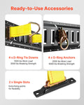E-Track Tie-Down Rail Kit 4 Pack 0.4m 21 Pieces Ratchet Straps