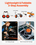 Kayak Cart Foldable 90kg Load Solid Rubber Tires Paddle Board Trolley
