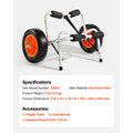 Kayak Cart 113kg Foldable Trolley 25cm Solid Rubber Tires Ratchet