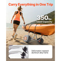 Kayak Cart, 158.8 kg Load Capacity, Kayak Trolley with 30.5 cm Inflatable PU Tires & 2 Straps, Assembles & Disassembles Within Seconds, Paddle Board Trolley for Carrying Kayaks and Canoes