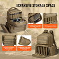 Tactical Gun Backpack 6 Pistols 10 Magazines Lockable Brown