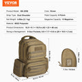 Tactical Gun Backpack 6 Pistols 10 Magazines Lockable Brown