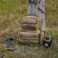 Tactical Gun Backpack 6 Pistols 10 Magazines Lockable Brown