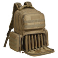 Tactical Gun Backpack 6 Pistols 10 Magazines Lockable Brown