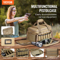 Range Bag 4 Pistols Tactical Gun Bag 3 Baffles 6 Magazines Brown