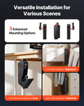 Gun Safe, Slider Handgun Gun Safe with Screen, Fingerprint/Password/Key, 3-Way Quick Access Firearm Case Box with LED for 1 Pistol & Magazine, Mounted Gun Box for Nightstand Bedside Desk Car