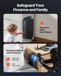 Gun Safe, Slider Handgun Gun Safe with Screen, Fingerprint/Password/Key, 3-Way Quick Access Firearm Case Box with LED for 1 Pistol & Magazine, Mounted Gun Box for Nightstand Bedside Desk Car