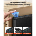 Gun Safe, Slider Handgun Gun Safe with Fingerprint/Password/Key, 3-Way Quick Access Firearm Case Box with Lighting for 1 Pistol & Magazine, Mounted Pistol Gun Box for Nightstand Bedside Desk Car