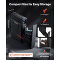 Gun Safe, Slider Handgun Gun Safe with Fingerprint/Password/Key, 3-Way Quick Access Firearm Case Box with Lighting for 1 Pistol & Magazine, Mounted Pistol Gun Box for Nightstand Bedside Desk Car