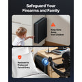 Gun Safe, Slider Handgun Gun Safe with Fingerprint/Password/Key, 3-Way Quick Access Firearm Case Box with Lighting for 1 Pistol & Magazine, Mounted Pistol Gun Box for Nightstand Bedside Desk Car