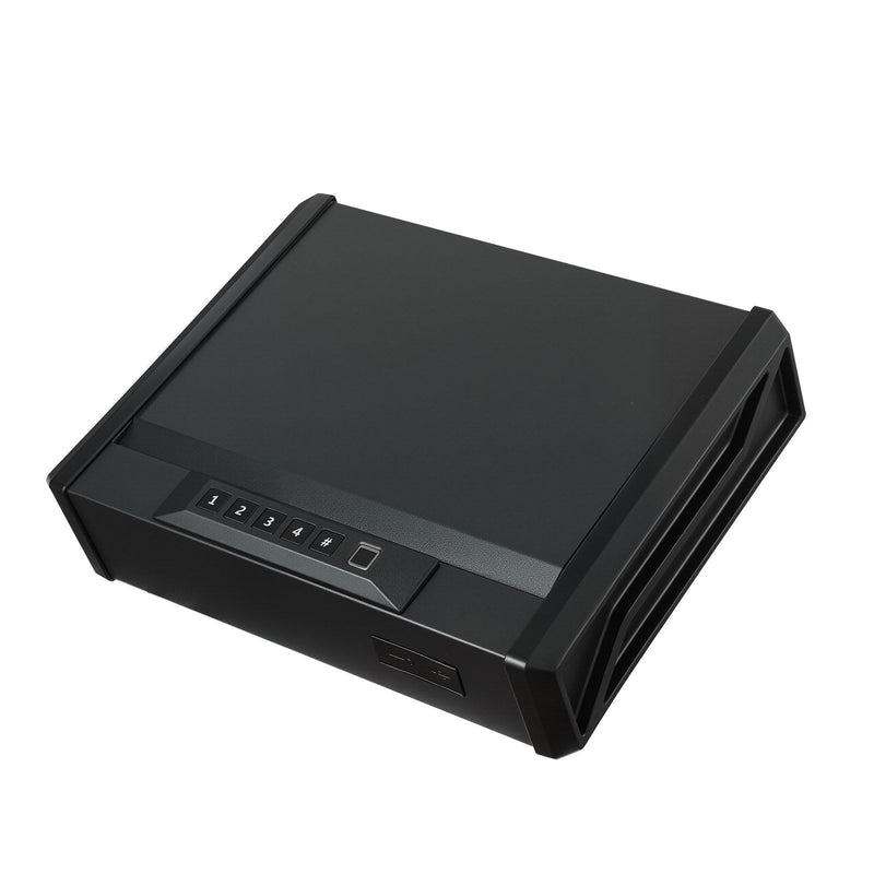 Gun Safe Fingerprint Password Key 2 Pistol Handgun Bedside Storage Box