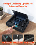 Gun Safe Fingerprint Password Key 2 Pistol Handgun Bedside Storage Box