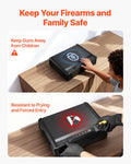 Gun Safe Fingerprint Password Key 2 Pistol Handgun Bedside Storage Box