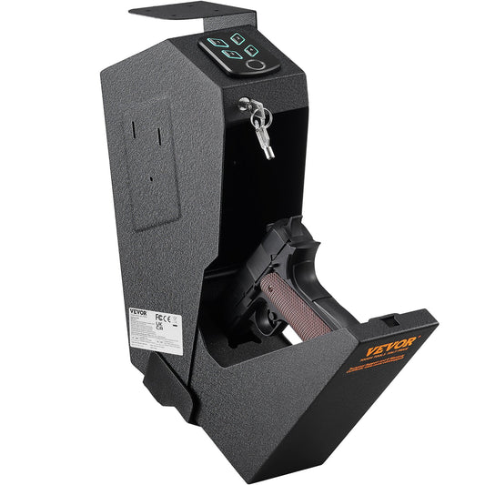 Mounted Gun Safe for Pistols Biometric Gun Safe 3 Access Ways for 1 Pistol