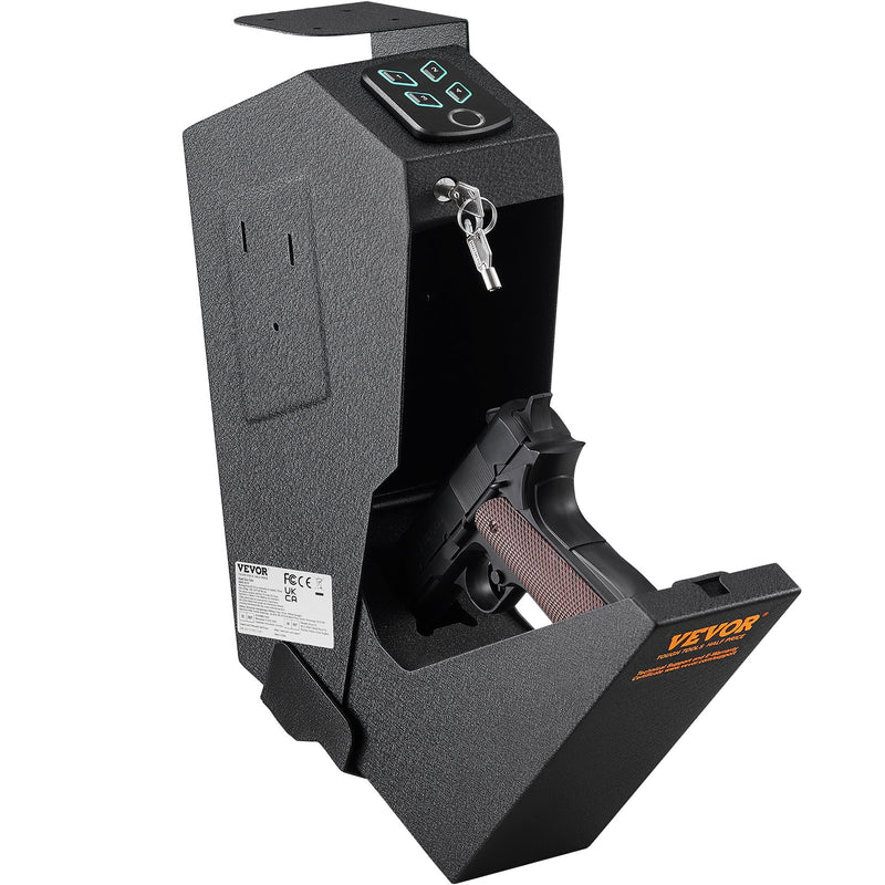 Biometric Gun Safe Pistol 1 Gun Mounted 3 Access Ways