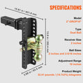 Adjustable Trailer Hitch 25.4cm Drop 21.59cm Rise 6350kg GTW