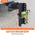 Adjustable Trailer Hitch 50.8mm Receiver 6350kg GTW Tow Ball Mount