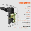Adjustable Trailer Hitch 50.8mm Receiver 6350kg GTW Tow Ball Mount