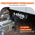 Adjustable Trailer Hitch, 15cm Drop & 11.43cm Rise Hitch Ball Mount with 6.35cm Receiver, Solid Tube, 6577 kgs GTW, 5.08cm & 5.08-0.79cm 45# Steel Tow Balls with Key Lock for Truck Towing