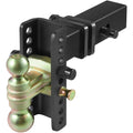 Adjustable Trailer Hitch, 15cm Drop & 11.43cm Rise Hitch Ball Mount with 6.35cm Receiver, Solid Tube, 6577 kgs GTW, 5.08cm & 5.08-0.79cm 45# Steel Tow Balls with Key Lock for Truck Towing
