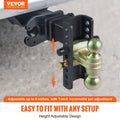 Adjustable Trailer Hitch 15cm Drop 11.43cm Rise 6577kg GTW Tow