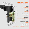 Adjustable Trailer Hitch 203mm Drop 165mm Rise 50.8mm 58.7mm Tow Balls