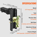 Adjustable Trailer Hitch 25cm Drop 21.59cm Rise 6577kg GTW Tow
