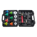 14 pcs Universal Radiator Pressure Tester Kit, Coolant Pressure Tester Kit with Manual Pump and Color-coded Steel Test Cap Adapters, with Toolbox, For Cars Motorcycles Trucks Cooling System