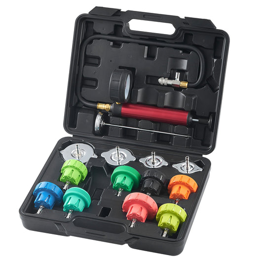 Radiator Pressure Tester Kit 14pcs Manual Pump Car Motorcycle Truck